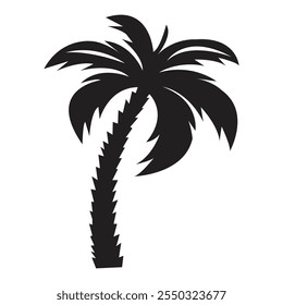 Silhouette palm tree vector art illustration