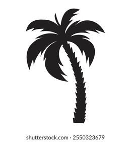 Silhouette palm tree vector art illustration