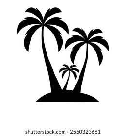 Silhouette palm tree vector art illustration