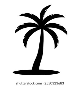 Silhouette palm tree vector art illustration