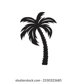 Silhouette palm tree vector art illustration