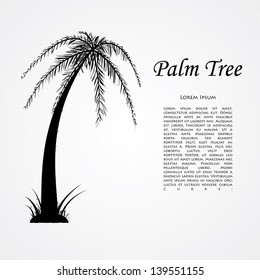 silhouette of the palm tree. vector background. eps8