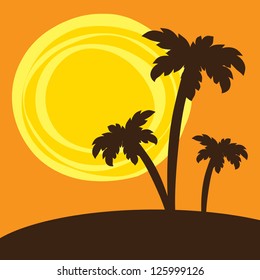 silhouette of palm trees