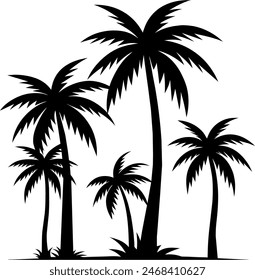 silhouette of a palm trees