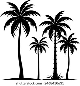 silhouette of a palm trees