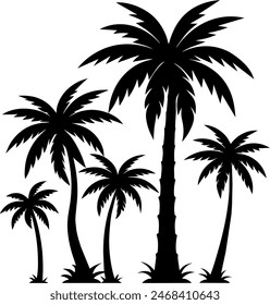 silhouette of a palm trees