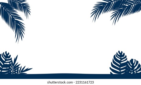 Silhouette von Palmen und Strandhintergrund. Für Reisen während der Ferien