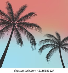 Silhouette Palm trees vector background