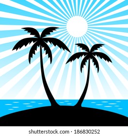 Silhouette of palms