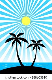 Silhouette of palms