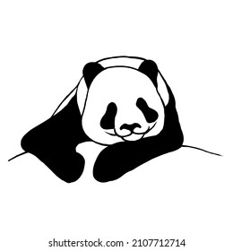Silhouette de un oso panda aislado en un fondo blanco.El oso vectorial se puede usar en textiles, postales.