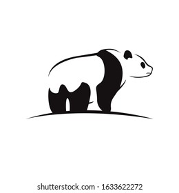 silhouette of panda bear logo design vector. icon panda animal Logotype concept