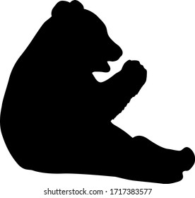 Silhouette of the Panda on a white background