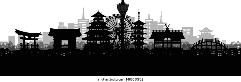 大阪シルエット のイラスト素材 画像 ベクター画像 Shutterstock