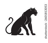 Silhouette panther in florida vector illustration design on white background.
