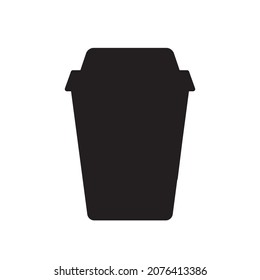 Silhouette of a paper coffee cup. isolated on white background. Vector illustration