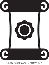 Silhouette Papier Scroll Wax Seal einzeln auf weißem Hintergrund