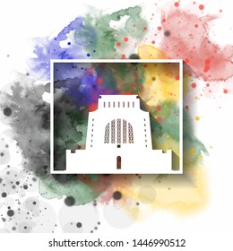 Silhouette Paper of South africa on the splash watercolor in color of Global Flag. Vector design template. use for business, banner, advertisment or education.