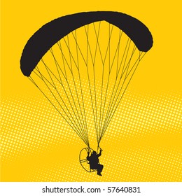 Silhouette of a parachutist