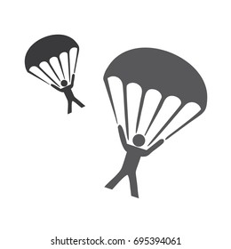 Silhouette of paratroopers. Vector illustration