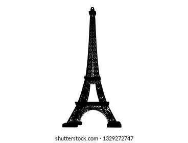 silhouette paris tower vector
