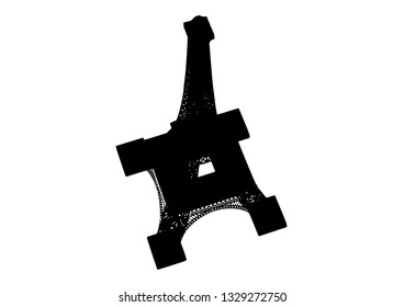 silhouette paris tower vector
