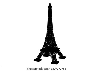 silhouette paris tower vector
