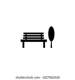 silhouette Park bench  icon vector