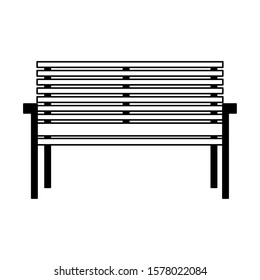 silhouette of park chair on white background vector illustration design