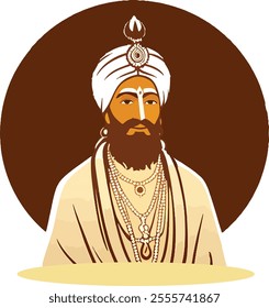 Silhouette of Parkash Purab Sri Guru Ji for Celebration Design