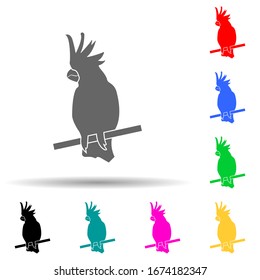 silhouette of a parrot multi color style icon. Simple glyph, flat vector of zoo icons for ui and ux, website or mobile application