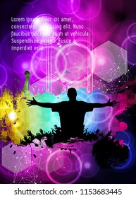 Silhouette of a party crowd - vector illustration