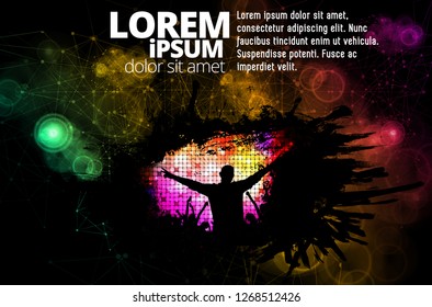 Silhouette of a party crowd - vector illustration