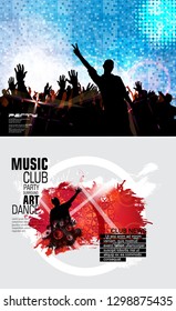 Silhouette of a party crowd - vector illustration

