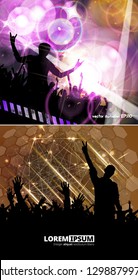 Silhouette of a party crowd - vector illustration