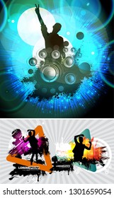 Silhouette of a party crowd - vector illustration