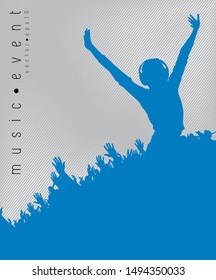 Silhouette of a party crowd - vector illustration