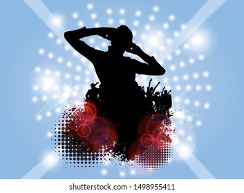 Silhouette of a party crowd - vector illustration