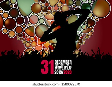 Silhouette of a party crowd - vector illustration