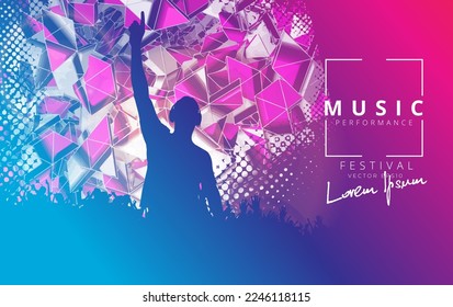 Silhouette of a party crowd - vector illustration