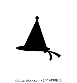 silhouette of a party hat side view vector illustration 
