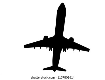 silhouette of passenger airplane vector

