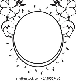 Silhouette with pattern of beautiful frame, decorative art unique. Vector