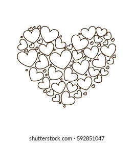 silhouette pattern heart design icon vector illustration