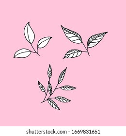 Silhouette pattern of leaves on a background of warm tones