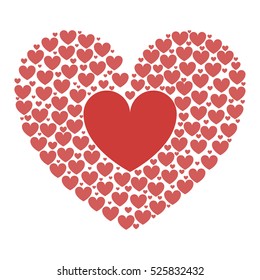 silhouette pattern red heart design icon