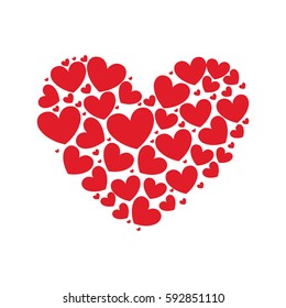 Red Love Hearts Stock Vector (Royalty Free) 96584626