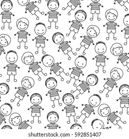 silhouette pattern set collection boy design vector illustration