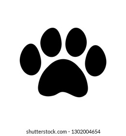 Silhouette paw. Footprint from cat's paw, tiger, panda, dog