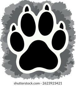 Silhouette Of a Paw Print Pet Logo